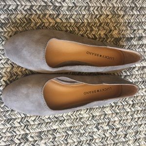 Lucky Brand Suede Flats Gray 8.5